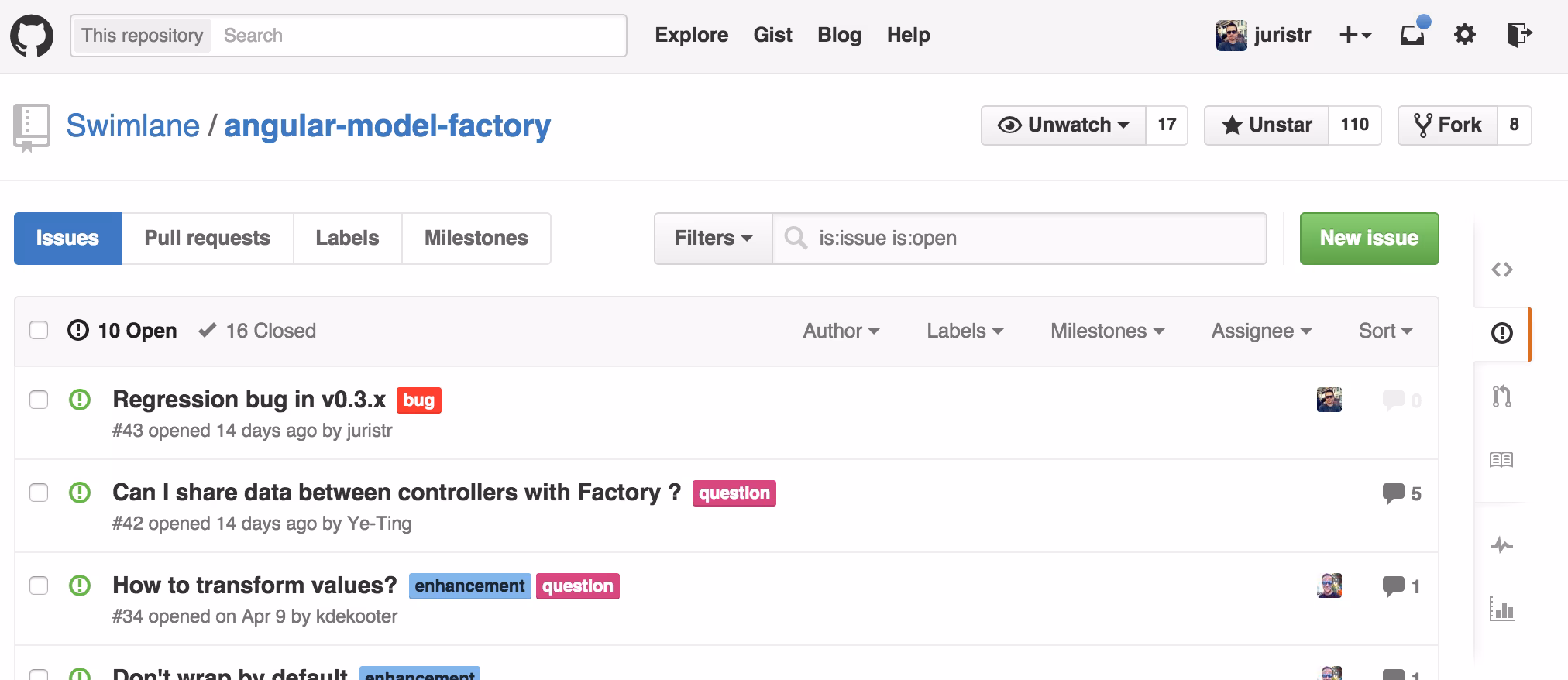 GitHub issue tracking system
